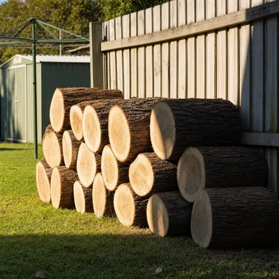Hardwood rounds cut for the fireplace, Toowoomba